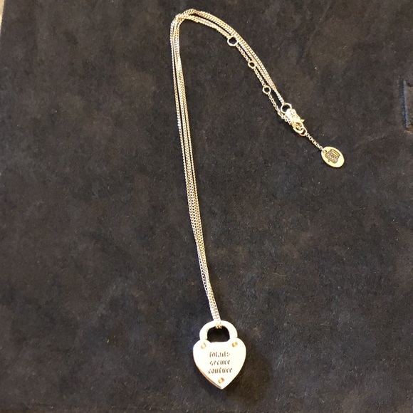 VINTAGE 2000 JUICY COUTURE SILVER HEART KEY PADLOCK PENDANT NECKLACE . - Picture 7 of 10